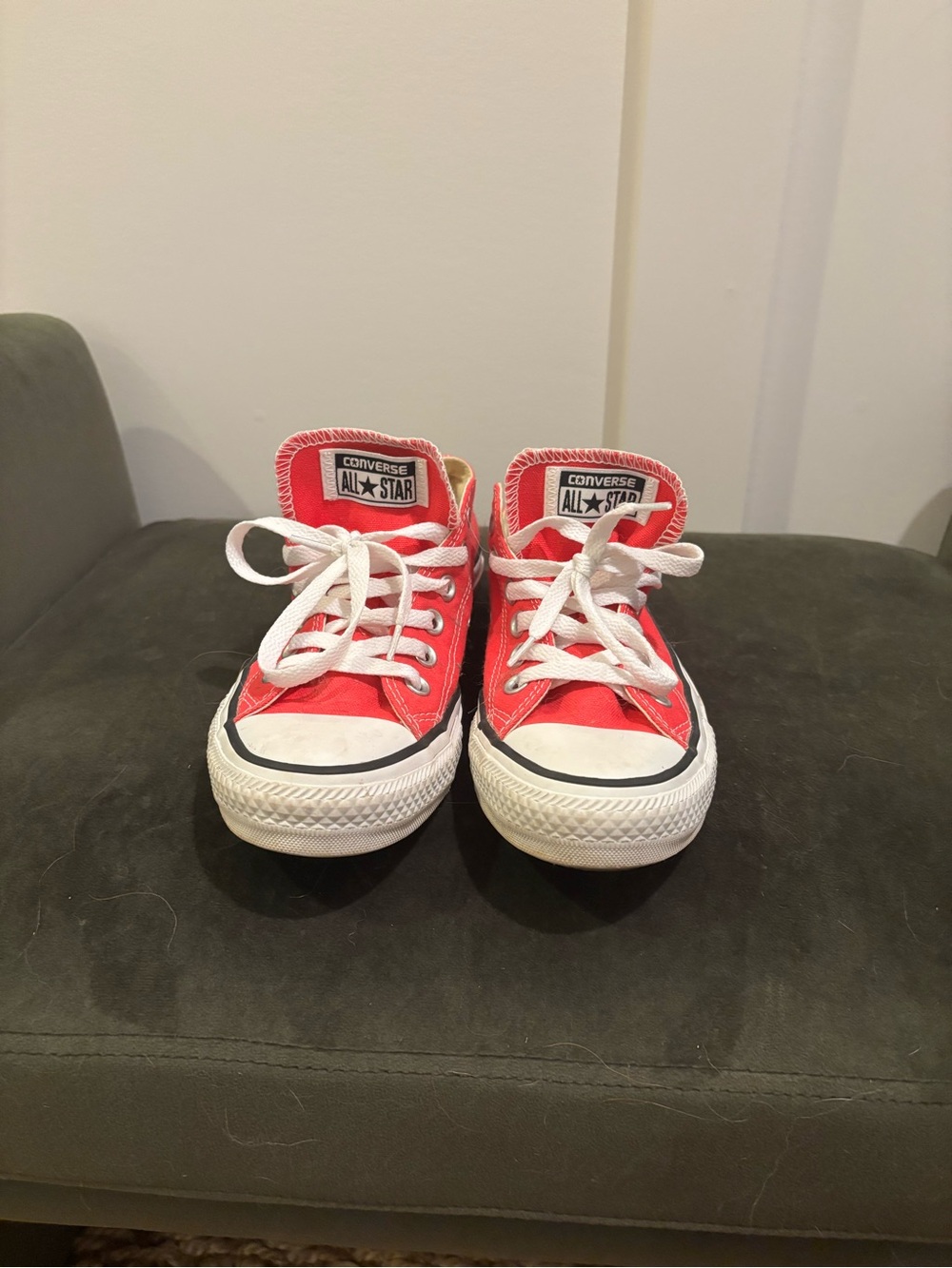 Converse Kids Red Canvas High-Top Sneakers with White Laces